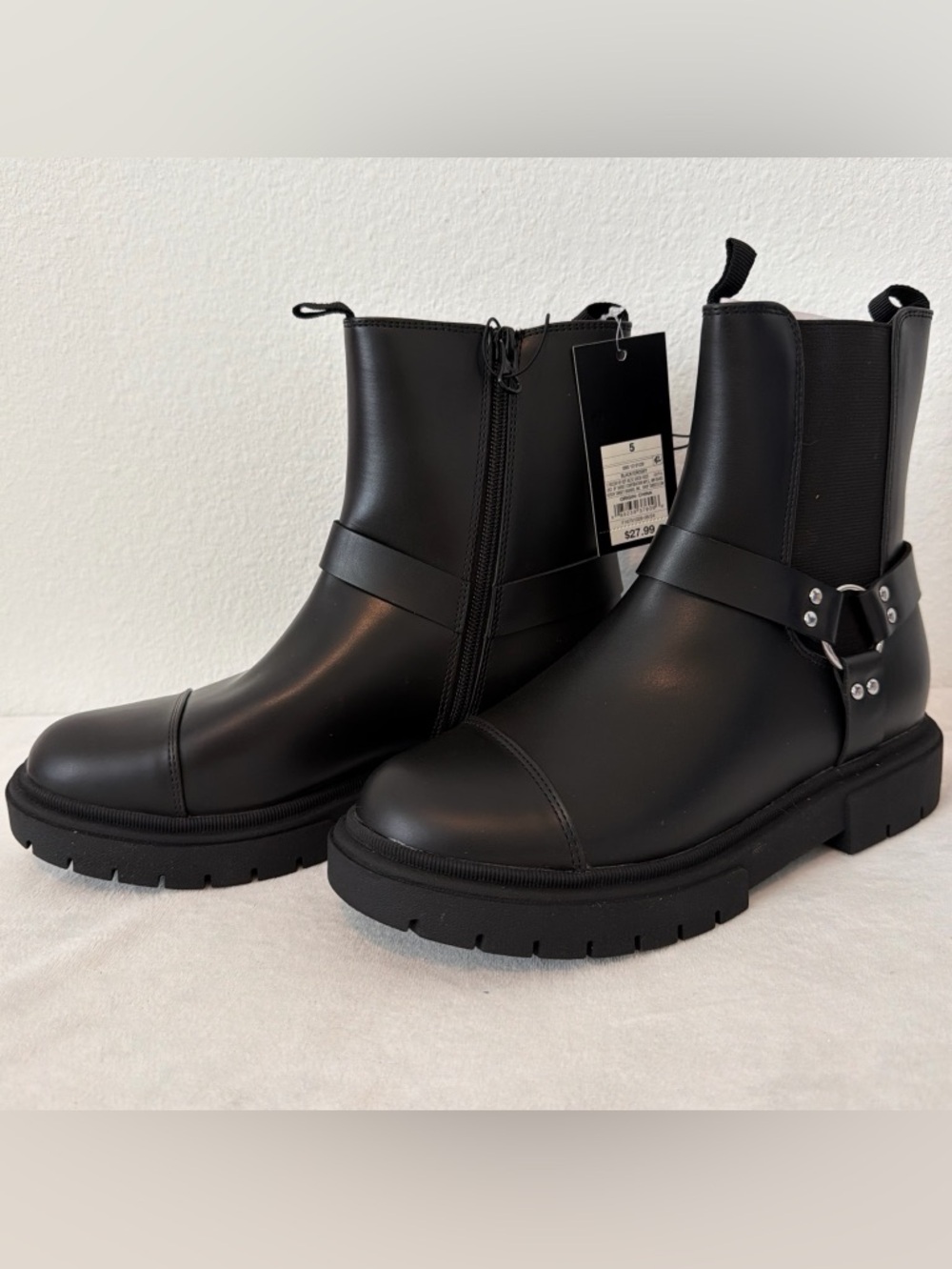 art class Black Chunky Chelsea Harness Boots